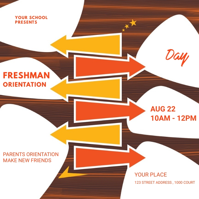 FRESHMAN ORIENTATION Template | PosterMyWall