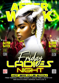 FRIDAY AFTER WORK LADIES NIGHT PARTY FLYER A6 template