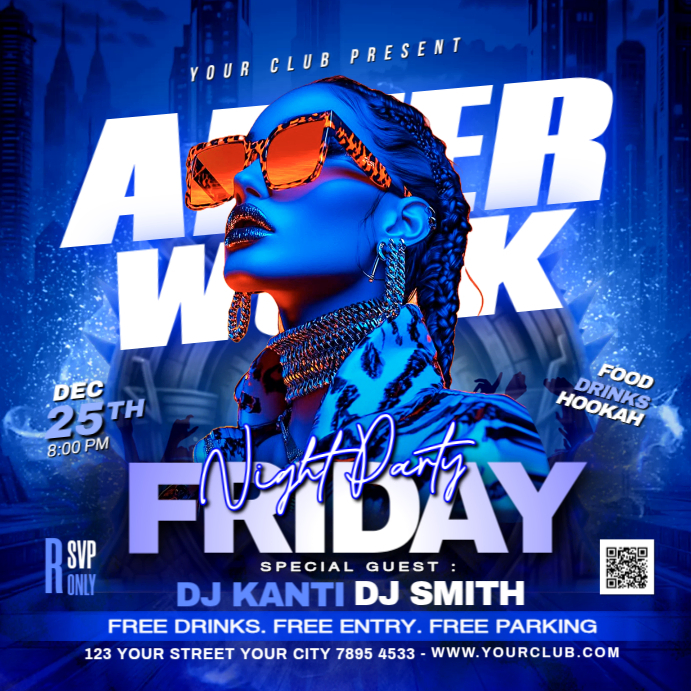 Friday After Work Party Square (1:1) template