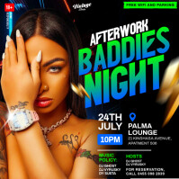 Friday Baddies Night Party Event Flyer for Social Media Instagram Post template