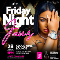 Friday Baddies Night Party Flyer Event for Social Media Instagram Post template
