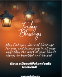 Friday blessings flyer Instagram Portrait template
