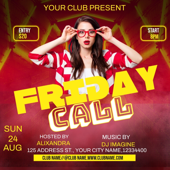 Friday Call Ads Templat | PosterMyWall