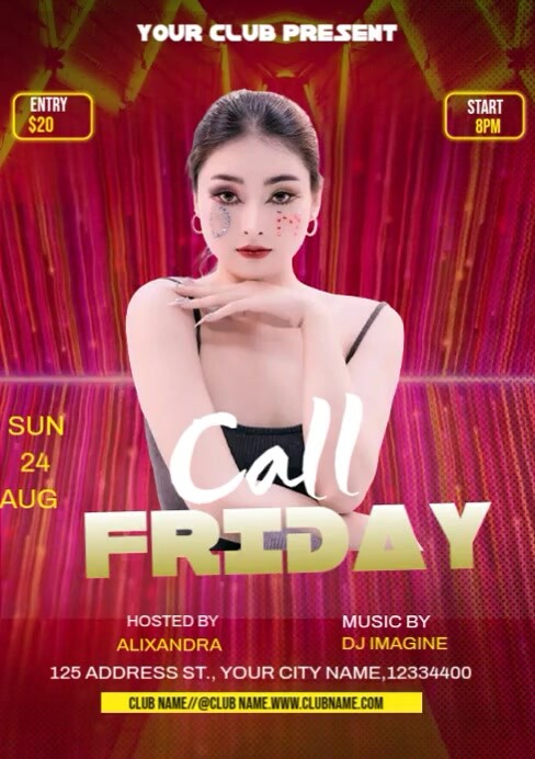 Plantilla de Friday Call Video | PosterMyWall