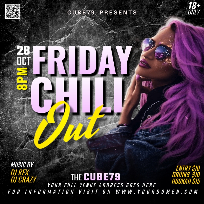 Friday Chillout Instagram-opslag template