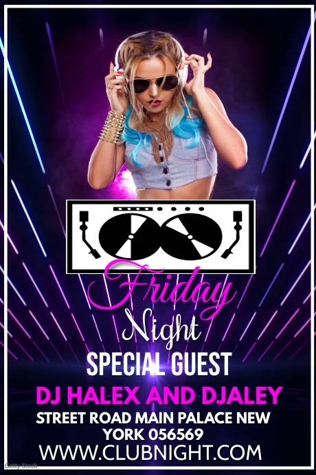 Friday Club Night Party Template Plakat