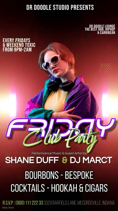 Friday Club Party Video Instagram Story template