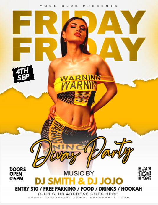 Friday Divas party Flyer (US Letter) template