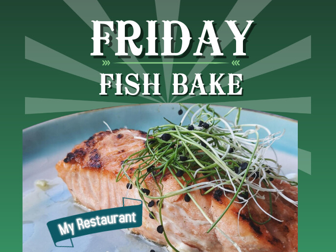 Friday Fish Bake Template | PosterMyWall