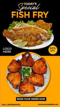 Friday Fish Fry Day Advert Instagram Story template