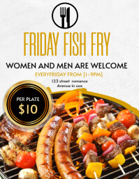 Friday fish fry flyer 传单(美国信函) template