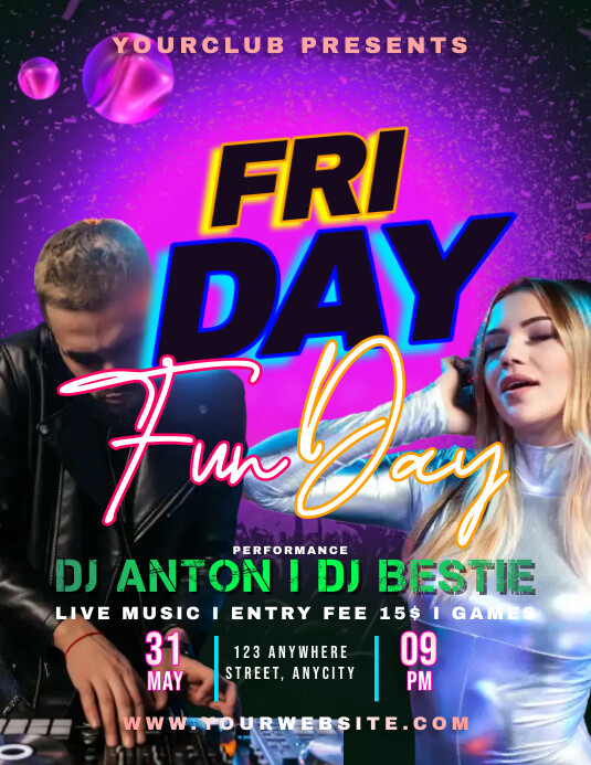 Friday Fun Day Party Template | PosterMyWall