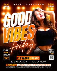 Friday good vibes party Instagram Portrait template