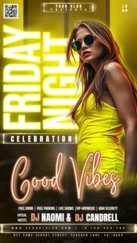 Friday Good Vibes Party Event Ad Design Template
