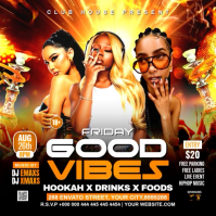 Friday Good Vibes Party Flyer Instagram Post template