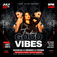 Friday Good Vibes Party Flyer Instagram Post template
