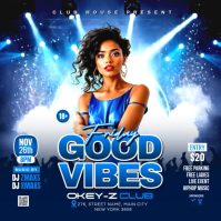 Friday Good Vibes Party Flyer Instagram Post template