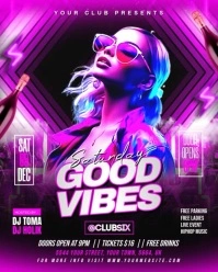 Friday Good Vibes Party Flyer Instagram Portrait template