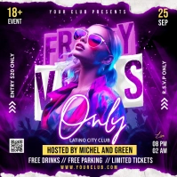 Friday Good Vibes Party Flyer Persegi (1:1) template