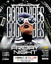 Friday Good Vibes Party Flyer Instagram Portrait template