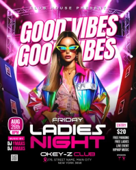 Friday Good Vibes Party Flyer Instagram Portrait template