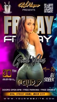 FRIDAY GOOD VIBES PARTY FLYER TEMPLATE Instagram Story