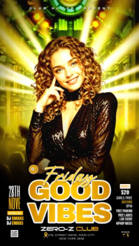 Friday Good Vibes Party Instagram Story Video template