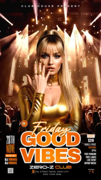 Friday Good Vibes Party Instagram Story Video template