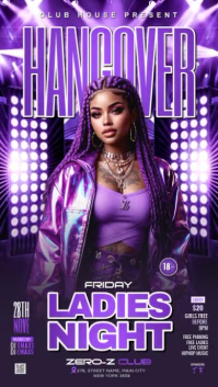 Friday Hangover Ladies Night party Instagram Story template