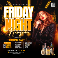 Friday Hangover Ladies Night party Instagram Post template