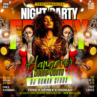 FRIDAY HANGOVER NIGHT PARTY FLYER Persegi (1:1) template