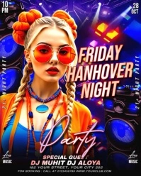 Friday Hangover Party Flyer Instagram Portrait template