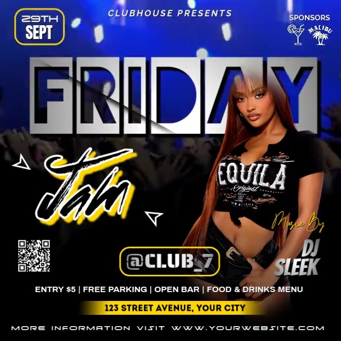 Jam Flyers Copy of FRIDAY JAM PARTY FLYER TEMPLATE POSTER | PosterMyWall
