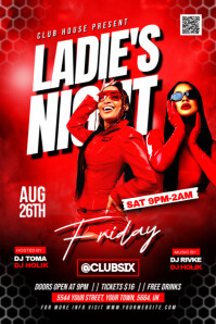 Friday Ladie's Night Party Flyer Poster template