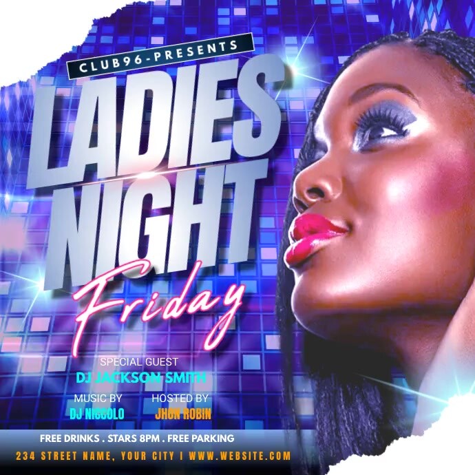 friday ladies night party video flyer Publicação no Instagram template
