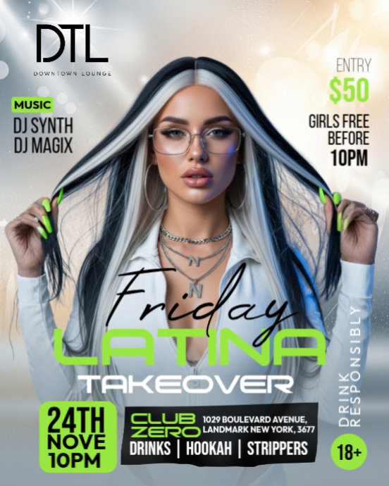 Friday Latina Take Over Template | PosterMyWall