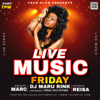 friday live music night party flyer Instagram-Beitrag template