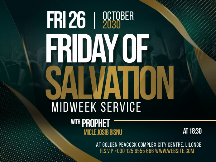 Friday midweek church service ad Template | PosterMyWall