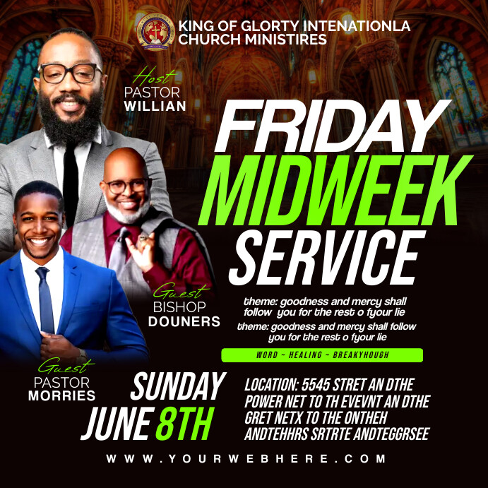 friday midweek service Template PosterMyWall