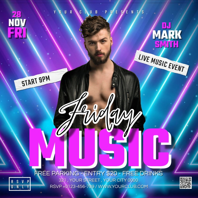 Friday Music Template PosterMyWall