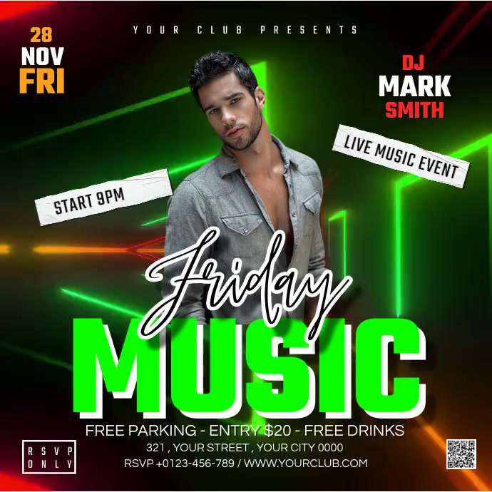 Friday Music Template PosterMyWall