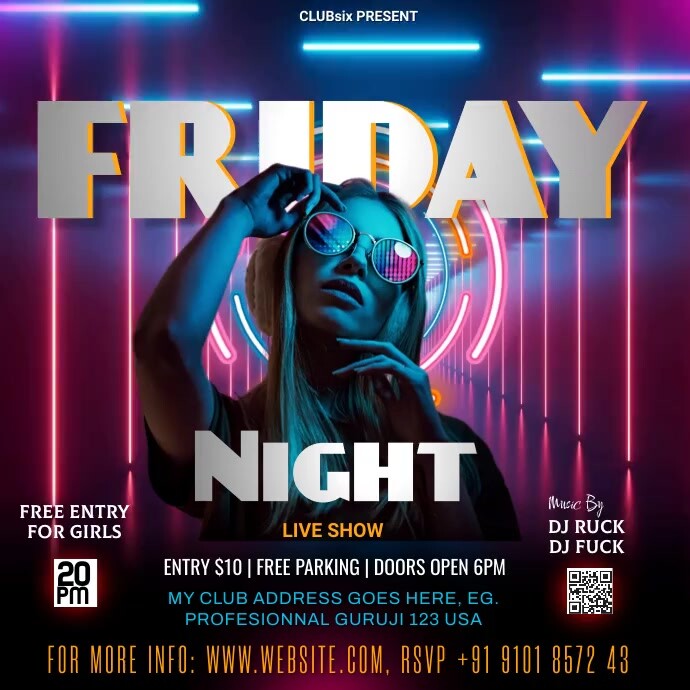 Friday night/18+event/musical night Template | PosterMyWall