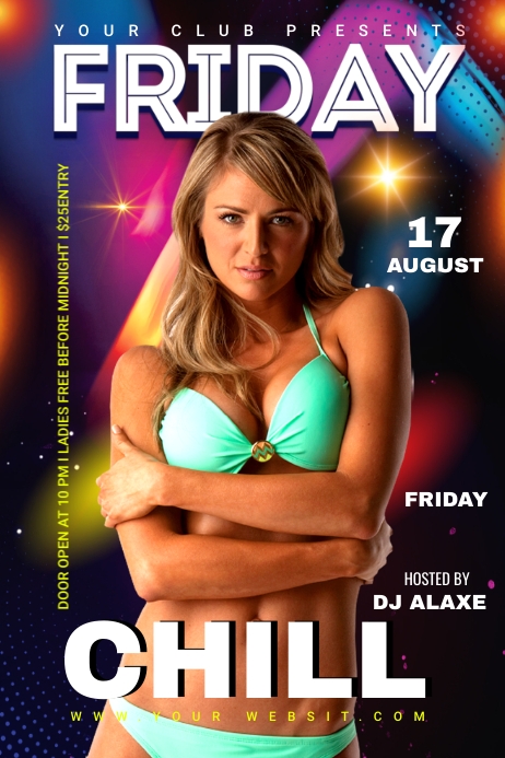 Friday night chill party flyer Poster template