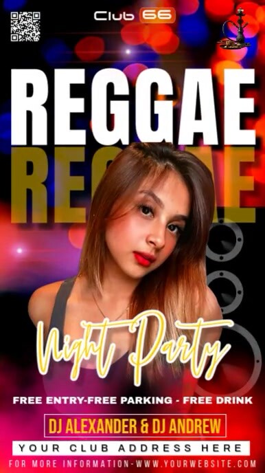friday night club bar party flyer poster template, Digital Display (9:16)