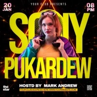 friday night club bar party flyer poster template, Iphosti le-Instagram