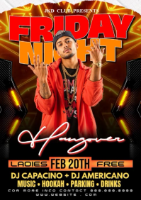 friday night club dj party, A3 template