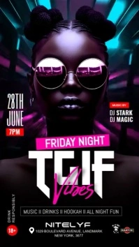 Friday night club flyer Instagram Story template