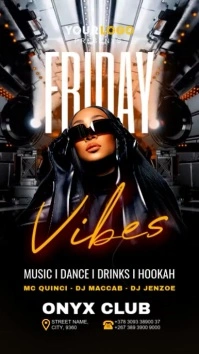 Friday night club flyer Instagram Story template