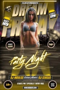friday night club party ad video design Poster template