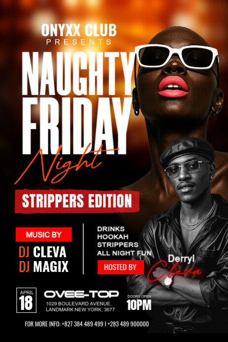 Friday night club party Poster template